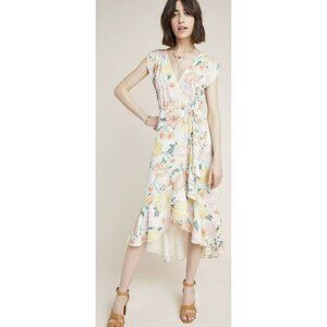 Yumi Kim Floral Hydrangea Wrap Midi Dress Size Small NWT